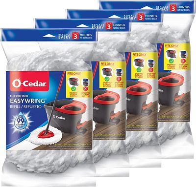 Purchase O-Cedar EasyWring Spin Mop Microfiber Refill (Pack of 4) at Amazon.com