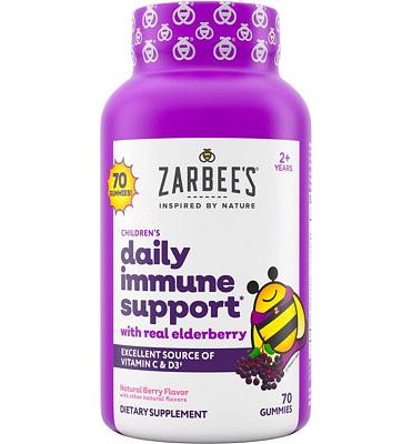 Purchase Zarbee's Elderberry Gummies for Kids with Vitamin C; Zinc & Elderberry; Daily Childrens Immune Support Vitamins Gummy for Children Ages 2 and Up; Natural Berry Flavor; 70 Count at Amazon.com
