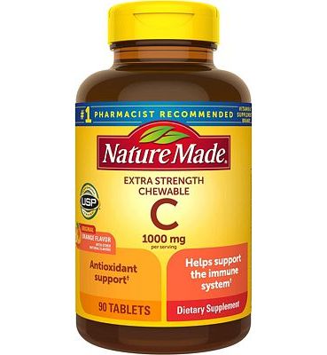 Purchase Nature Made Extra Strength Dosage Chewable Vitamin C 1000 mg per serving, Dietary Supplement for Immune Support, 90 Tablets, 45 Day Supply at Amazon.com