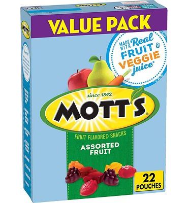 Purchase Mott's Fruit Flavored Snacks, Assorted Fruit, Pouches, 0.8 oz, 22 ct (Pack of 6) at Amazon.com