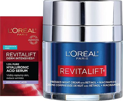 Purchase L'Oreal Paris Revitalift Pressed Night Cream with Retinol, Niacinamide, Visibly Reduce Wrinkles at Amazon.com