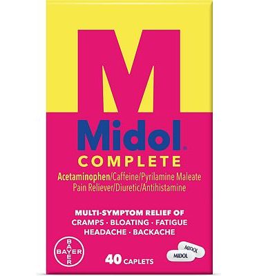 Purchase Midol Complete, Menstrual Period Symptoms Relief Including Premenstrual Cramps, Caplets, 40 Count at Amazon.com
