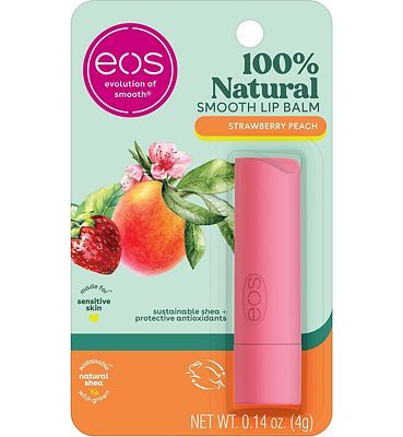 Purchase eos 100% Natural Lip Balm Stick - Strawberry Peach, Dermatologist Recommended for Sensitive Skin, All-Day Moisture Lip Care, 0.14 oz at Amazon.com