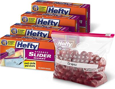 Purchase Hefty Slider Storage Calendar Bags, Quart Size, 160 Count at Amazon.com