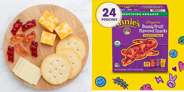 Purchase Annie's Organic Bunny Fruit Snacks, Gluten Free, Variety Pack, 24 Pouches on Amazon.com