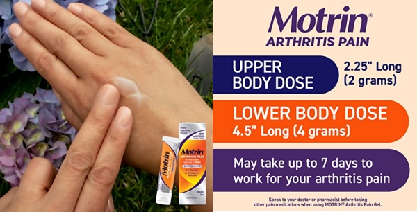 Purchase Motrin Arthritis Pain Relief Diclofenac Sodium Topical Gel 1%, Anti-Inflammatory Cream for Arthritis Pain in Hands, Wrists, Elbows, Knees, Feet & Ankles, NSAID Pain Relief Gel, 3.53 Oz on Amazon.com