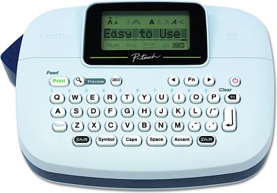 Purchase Brother P-Touch, PTM95, Monochrome, Handy Label Maker, 9 Type Styles, 8 Deco Mode Patterns, Navy Blue, Blue Gray at Amazon.com