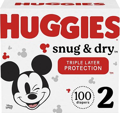 Purchase Huggies Snug & Dry Baby Diapers, Size 2 (12-18 lbs), 100 Ct at Amazon.com