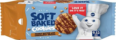 Purchase Pillsbury Soft Baked Cookies, Peanut Butter with Chocolatey Drizzle, 18 ct at Amazon.com