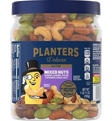Purchase PLANTERS Deluxe Mixed Nuts with Sea Salt, 27 oz. Resealable Container - Variety Mixed Nuts at Amazon.com