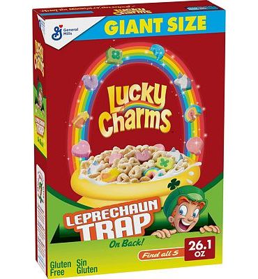 Purchase Lucky Charms Gluten Free Cereal with Marshmallows, Kids Breakfast Cereal with Whole Grain Oats, Giant Size, 26.1 OZ at Amazon.com