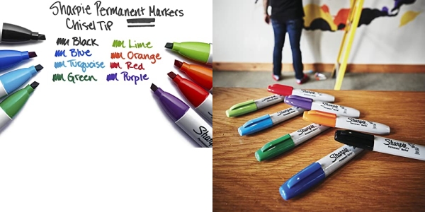 Purchase Sharpie Permanent Markers, Chisel Tip Markers, Colors may vary on Amazon.com