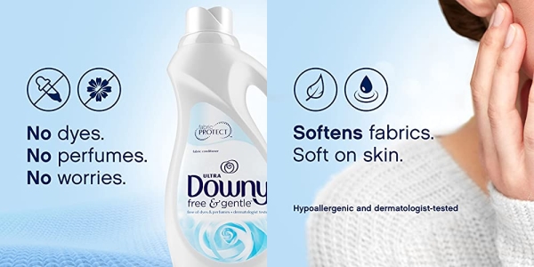 Purchase Downy Ultra Plus Free & Gentle Laundry Fabric Softener Liquid, Concentrated, Two 51 Oz Bottles, 152 Loads Total on Amazon.com