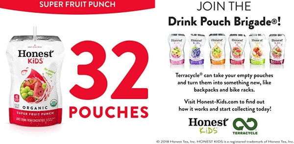 Purchase Honest Kids Super Fruit Punch Organic Fruit Juice Drink, 6.75 Fl. Oz, 32 Pack on Amazon.com