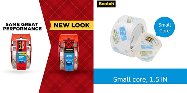 Purchase Scotch Heavy Duty Shipping Packaging Tape, 6 Rolls with Dispenser, Clear, Great for Packing, Shipping & Moving on Amazon.com