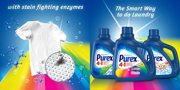 Purchase Purex Liquid Laundry Detergent Plus Clorox 2, Original Fresh, 128 Fluid Ounces, 85 Loads on Amazon.com