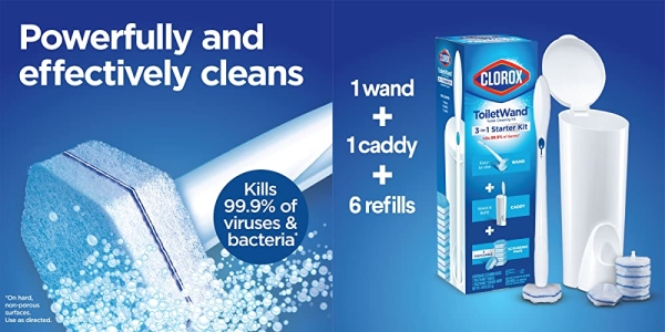 Purchase Clorox ToiletWand Disposable Toilet Cleaning System - ToiletWand, Storage Caddy and 6 Disinfecting ToiletWand Refill Heads on Amazon.com