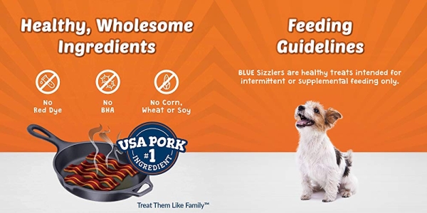 Purchase Blue Buffalo Sizzlers Natural Bacon-Style Soft-Moist Dog Treats on Amazon.com