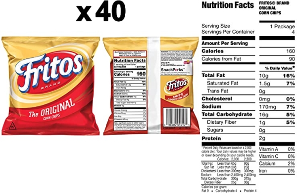 Purchase Fritos Original Corn Chips, 1 Ounce (Pack of 40) on Amazon.com