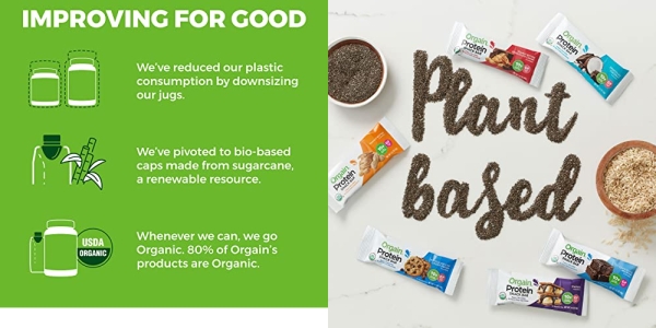 Purchase Orgain Organic Plant Based Protein Bar, Chocolate Brownie, 12 Count on Amazon.com