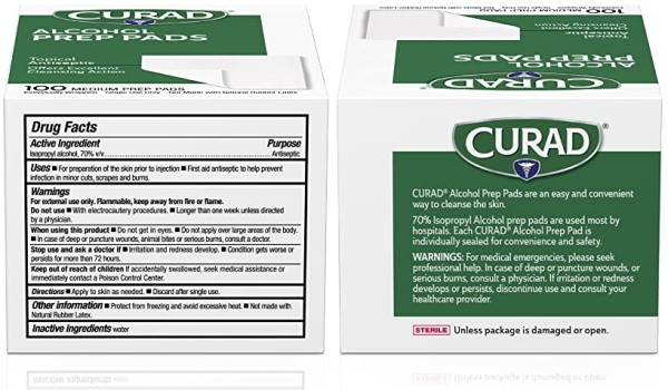 Purchase Curad Alcohol Prep Pads, Thick Alcohol Swabs (Pack of 400) on Amazon.com