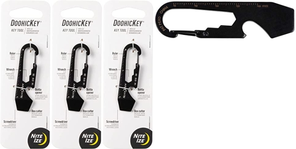 Purchase Nite Ize DoohicKey Keychain Multi Tool, Stainless-Steel 5-in-1 Multi Tool With Bottle Opener + Carabiner Clip, Black on Amazon.com
