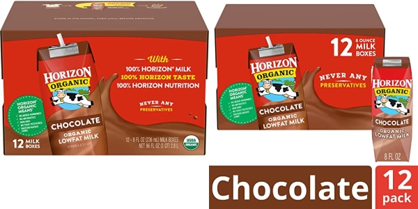 Purchase Horizon Organic UHT Chocolate Milk Boxes, 1% Single Serve, 8 Oz., 12 Count on Amazon.com