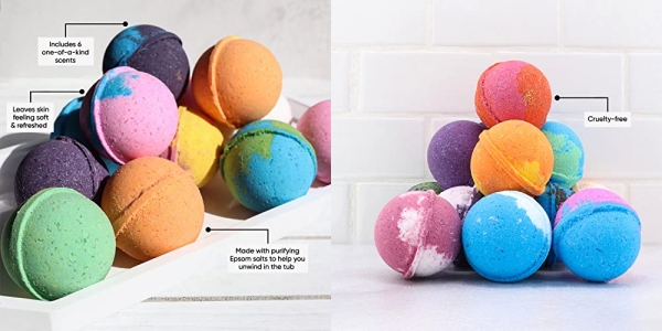 Purchase Bath Bombs Gift Set, 6 x 5 Oz Huge Bath Bombs Kit, Best for Aromatherapy, Relaxation, Moisturizing with Natural Essential Oils -Handmade Natural Spa Fizzies on Amazon.com