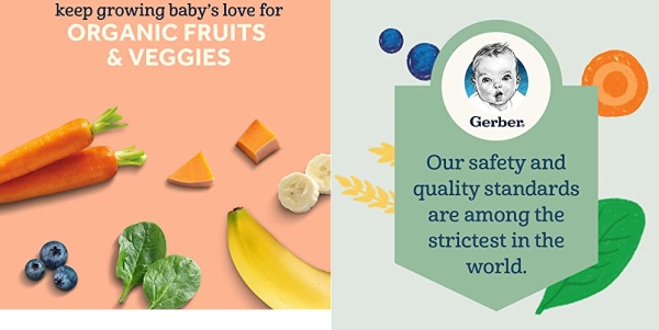 Purchase Gerber Organic 2nd Foods Baby Food, Fruit & Veggie Variety Pack, 3.5 Ounces Each, 18 Count on Amazon.com