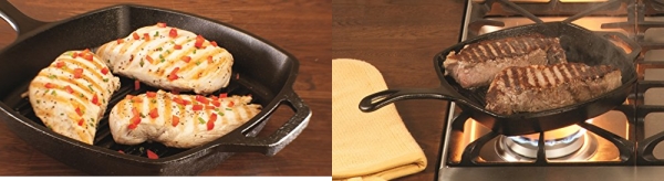 Purchase Lodge Cast Iron Grill Pan, Square, Black, 10.5 Inch on Amazon.com