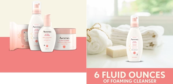 Purchase Aveeno Ultra-Calming Foaming Cleanser and Makeup Remover for Dry, Sensitive Skin, 6 Fl. Oz on Amazon.com