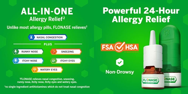 Purchase Flonase Allergy Relief Nasal Spray, 24 Hour Non Drowsy Allergy Medicine, Metered Nasal Spray - 72 Sprays on Amazon.com