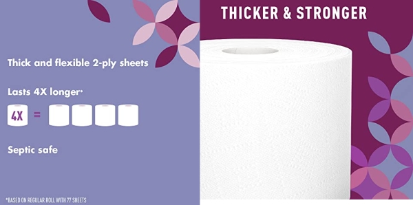 Purchase Amazon Brand - Presto! 308-Sheet Mega Roll Toilet Paper, Ultra-Strong, 24 Count on Amazon.com