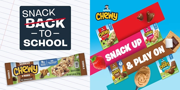 Purchase Quaker Chewy Granola Bars, 3 Flavor Variety Pack (58 Bars) on Amazon.com