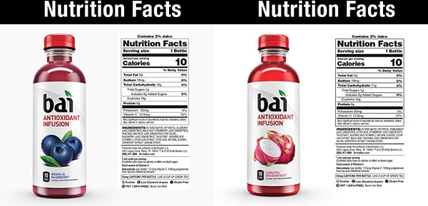 Purchase Bai Flavored Water, Rainforest Variety Pack, Antioxidant Infused Drinks, 18 Fluid Ounce Bottles, 12 count, 3 each of Brasilia Blueberry, Costa Rica Clementine, Malawi Mango, Sumatra Dragonfruit on Amazon.com