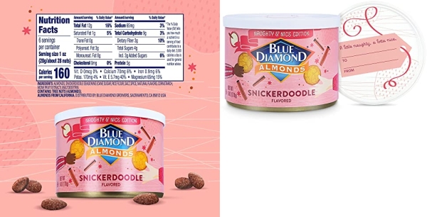 Purchase Blue Diamond Almonds, Snickerdoodle Holiday Snack Nuts, 6 oz Resealable Can on Amazon.com