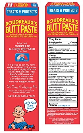 Purchase Boudreaux's Butt Paste Diaper Rash Ointment, Maximum Strength, 4 oz. Tube, Paraben & Preservative Free on Amazon.com