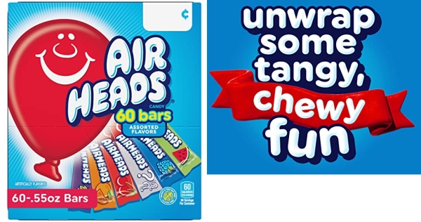 Purchase Airheads Bars Chewy Fruit Candy, Variety Pack, Party, Non Melting, 60 Count on Amazon.com