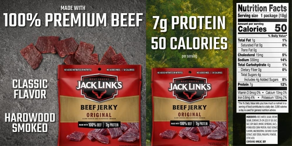 Purchase Jack Link's Beef Jerky 5 Count Multipack, Original, 5, 0.625 oz. Bags - Flavorful Meat Snack for Lunches, Ready to Eat, 7g of Protein on Amazon.com