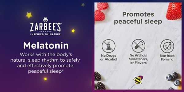 Purchase Zarbee's Kids Melatonin, Chewable Childrens Sleep Supplement, Drug-Free & Effective Nighttime Support, Natural Grape Flavor, 50Ct on Amazon.com