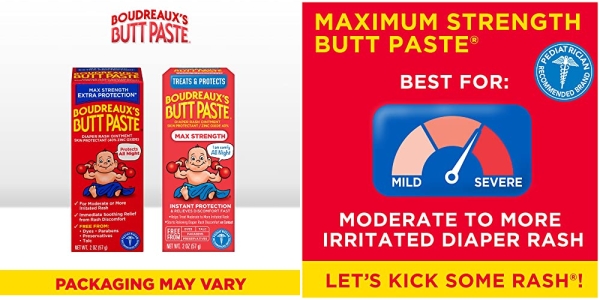 Purchase Boudreaux's Butt Paste Diaper Rash Ointment, Maximum Strength, 2 oz. Tube, Paraben & Preservative Free on Amazon.com