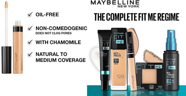 Purchase Maybelline Fit Me Liquid Concealer Makeup, Natural Coverage, Oil-Free, Light, 0.23 fl. oz. on Amazon.com