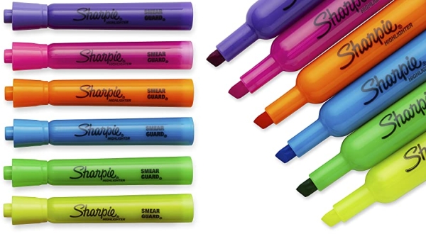 Purchase Sharpie Tank Highlighters Assorted Fluorescent Colors, Chisel Tip Highlighter Pens, 12 Count on Amazon.com