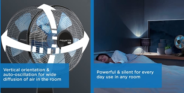 Purchase Rowenta VU2631 Turbo Silence Table Fan, Portable Fan, 4 Speed Fan with User Friendly Turn Dial on Amazon.com