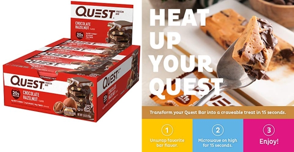Purchase Quest Nutrition Chocolate Hazelnut Protein Bar, High Protein, Low Carb, Gluten Free, Keto Friendly, 12 Count on Amazon.com