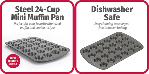 Purchase Good Cook 04029 Mini Non-Stick Muffin Pan, Steel on Amazon.com