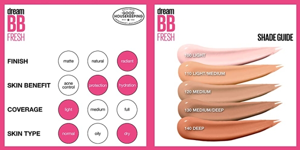 Purchase Maybelline Dream Fresh BB Cream, Light/Medium, 1 Ounce on Amazon.com