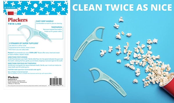Purchase Plackers Twin-Line Dental Floss Picks, 75 Count on Amazon.com