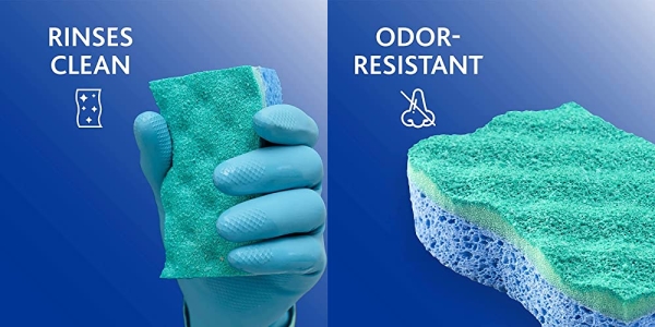 Purchase O-Cedar Scrunge Multi-Use (Pack of 6) Non-Scratch, Odor-Resistant All-Purpose Scrubbing Sponge Safely Cleans All Hard Surfaces in Kitchen and Bathroom, 6 Count, Blue on Amazon.com