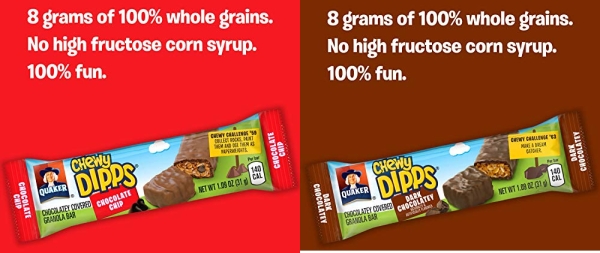 Purchase Quaker Chewy Dipps Cholatey Covered Granola Bars, 3 Flavor Variety Pack (48 Bars) on Amazon.com